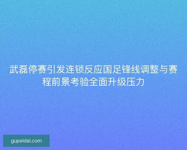 武磊停赛引发连锁反应国足锋线调整与赛程前景考验全面升级压力