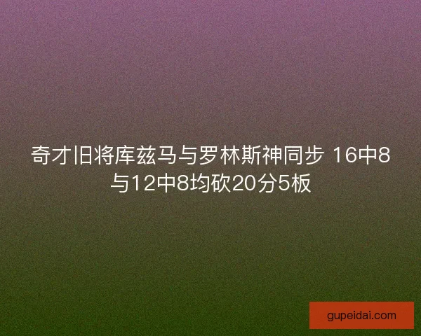 奇才旧将库兹马与罗林斯神同步 16中8与12中8均砍20分5板